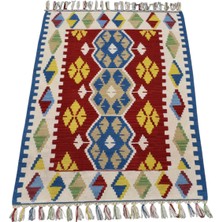 Zehra Abla Halı Yeni El Dokuma Kırmızı Pınarbaşı Kayseri Yün Kilim 7495