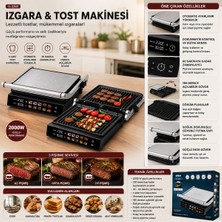 Store Izgara ve Tost Makines I 4 Dilim Yapışmaz Yüzey Dokunmatik Dijital Ekran - 2000W SSM-2597