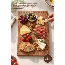 Yenilig 3 Adet Ahşap Sunumluk – Doğal Ahşap Servis Tepsisi, Sunum Tabla, Serving Board, Kahvaltı ve Yemek Sunumu Için Şık Tasarım