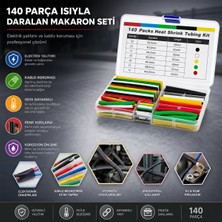 Yararlı Şeyler 140PCS Makaron Kablo Tamir Seti Isıyla Büzüşmeli Daralan Hortum