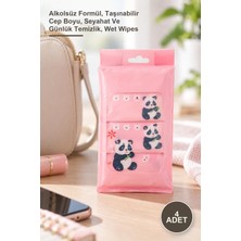 Yenilig 4 Adet Mini Cep Islak Mendili – Alkolsüz Formül, Taşınabilir Cep Boyu, Seyahat ve Günlük Temizlik, Wet Wipes