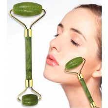 Store Özel Süngerli Kutusunda Kırılmaz Çift Taraflı 2li Cilt Yüz Masaj Aleti Jade Roller Yeşim Taşı