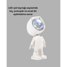 Store Astronot Tasarımlı Gün Batımı Efektli Şarjlı LED Lamba