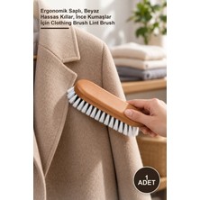 Yenilig 1 Adet Smart Elbise Fırçası – Ergonomik Saplı, Beyaz Hassas Kıllar, Ince Kumaşlar Için Clothing Brush Lint Brush