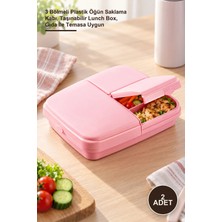 Yenilig 2 Adet Natürel Beslenme Kabı – 3 Bölmeli Plastik Öğün Saklama Kabı, Taşınabilir Lunch Box, Gıda Ile Temasa Uygun
