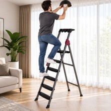 Go İthalat 5+1 Basamaklı Metal Merdiven 150KG.TAŞIMA (5673)