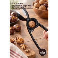 Yenilig 1 Adet Kestane Çizici ve Ceviz Kıracağı – 2'si 1 Arada Ergonomik Saplı Metal Kesici Alet, Nutcracker