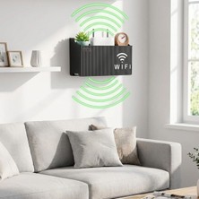 Store Duvar Tipi Wi-Fi Modem Saklama Kutusu(Siyah) – Kablo Düzenleyici Router Raf Organizer