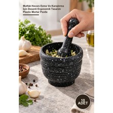 Yenilig 10 Adet Plastik Havan – Mutfak Havanı Ezme ve Karıştırma Için Desenli Ergonomik Tasarım Plastic Mortar Pestle