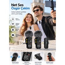 Sungur's Store 2.4g Kablosuz Çift Mikrofonlu Yaka Mikrofonu Içerik Üretim Seti