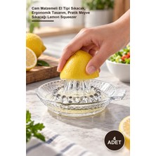 Yenilig 4 Adet Cam Limon Sıkacağı – Cam Malzemeli El Tipi Sıkacak, Ergonomik Tasarım, Pratik Meyve Sıkacağı Lemon Squeezer