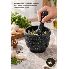 Yenilig 1 Adet Plastik Havan – Mutfak Havanı Ezme ve Karıştırma Için Desenli Ergonomik Tasarım Plastic Mortar Pestle