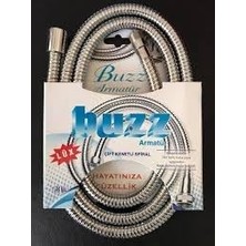 Store Buzz Evye Batarya Hortumu, Kromlu Çift Kenetli Lüx 150 Cm, Gümüş, Paslanmaz Çelik, 1/2 Inç Iç Diş, 15 mm Dış Diş, 1.2 mm Kalınlık, 150 cm Uzunluk