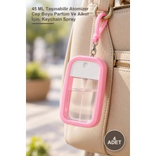 Yenilig 4 Adet Silikon Kılıflı Anahtarlıklı Sprey Şişesi – 45 ml Taşınabilir Atomizer Cep Boyu Parfüm ve Alkol Için, Keychain Spray