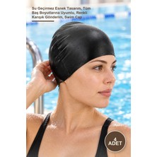 Yenilig 4 Adet Latex Havuz Yüzme Bonesi – Su Geçirmez Esnek Tasarım, Tüm Baş Boyutlarına Uyumlu, Renkli Karışık Gönderim, Swim Cap