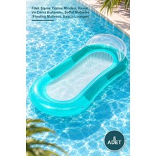 Yenilig 5 Adet Lüks Fileli Şişme Deniz Yatağı – Fileli Şişme Yüzme Minderi, Havuz ve Deniz Kullanımı, Şeffaf Malzeme (Floating Mattress, Beach Lounger)