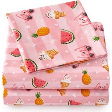 Store Ikiz Çarşaf Yatak Çarşafları Çocuk Yatak Setleri Kız Erkek Çocuk Için Uygun, Düz ve Yastık Kılıflı, Ikiz, Yaz Eğlenceli Pembe