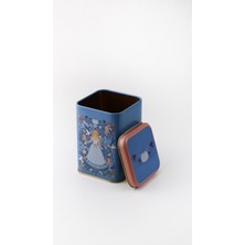 Store ER022-U9 Tales Cinderella Desenli Kare Metal Saklama Kabı 11X11 cm (Tales Cinderella)