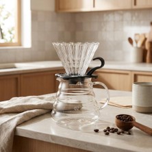 Store Profesyonel Cam Kahve Demleme Seti (Pour Over Dripper & Karaf) - 600 ml Kapasiteli Borosilikat Filtre Kahve Seti