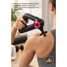 Yenilig 10 Adet 12 Başlıklı Masaj Aleti – Kablosuz Titreşimli Masaj Cihazı 2500MAH, Ergonomik Üçgen Tutuş, Tüm Vücut, Massage Gun