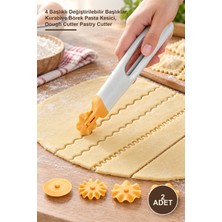Yenilig 2 Adet Hamur Kesici – 4 Başlıklı Değiştirilebilir Başlıklar, Kurabiye Börek Pasta Kesici, Dough Cutter Pastry Cutter