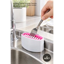 Yenilig 2 Adet Evye Yanı Bulaşık Yıkama Fırçası – Vakumlu Taban, Çift Taraflı Sert Kıllı Başlık, Kompakt Renkli Tasarım, Sink Brush Dish Brush Cutlery Brush