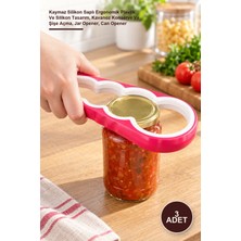 Yenilig 3 Adet Konserve Kapak Açacağı – Kaymaz Silikon Saplı Ergonomik Plastik ve Silikon Tasarım, Kavanoz Konserve ve Şişe Açma, Jar Opener, Can Opener
