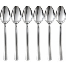 Yemek Kaşığı, 6'li Premium Kalite Paslanmaz Çelik Kaşık Set 20 cm