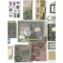 Vintage Plants Paradise Botanik Temalı 180 Parça Dopdolu Journal Scrapbook Paketi