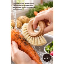 Yenilig 4 Adet Ahşap Sebze Meyve Yıkama Fırçası – Doğal Bitkisel Kıllı Parmak Geçmeli Halka Tasarımlı Vegetable Brush Fruit Brush
