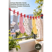 Yenilig 2 Adet Taşınabilir Mandallı Çamaşır Ipi – Entegre Mandallı, Esnek Dayanıklı Kurutma Ipi, Ev ve Seyahat, Portable Clothesline