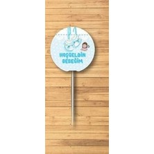 Store Benim Marifetlerim - Hoş Geldin Bebeğim Mavi Pasta Kürdanı