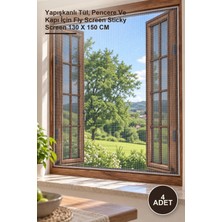 Yenilig 4 Adet Çift Kanat Kendinden Yapışkanlı Sineklik – Yapışkanlı Tül, Pencere ve Kapı Için Fly Screen Sticky Screen 130 x 150 cm