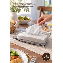 Yenilig 2 Adet Modern Peçetelik – Şeffaf Sert Plastik Peçetelik, Bpa Içermeyen, 24 cm x 16 cm Masa Üstü Sunum Ev Ofis Kafe Napkin Holder