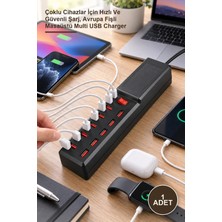 Yenilig 1 Adet 10 Portlu USB Şarj Adaptörü – Çoklu Cihazlar Için Hızlı ve Güvenli Şarj, Avrupa Fişli Masaüstü Multi USB Charger