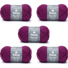 Khi-Zai Klasik Yün Amaranth Iplik - 5 Paket 3,5 OZ/100 G - Yün - 4 Medium - 210 Yard - Örgü/tığ Işi