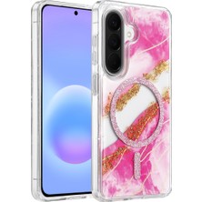Khi-Zai Onegif Samsung Galaxy A57 5g Lotus Simli Magsafe Kapak - Pembe