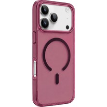Khi-Zai Apple iPhone 18 Pro Pc Real Magsafe Kapak - Bordo