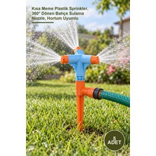Yenilig 5 Adet 3 Yönlü Normal Sprink Fıskiye – Kısa Meme Plastik Sprinkler, 360° Dönen Bahçe Sulama Nozzle, Hortum Uyumlu