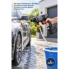 Yenilig 5 Adet Taşınabilir Basınçlı Yıkama ve Sulama Tabancası – 48V Şarjlı Çift Bataryalı, Oto-Bahçe Temizleme, Köpük Aparatlı, Portable Pressure Washer