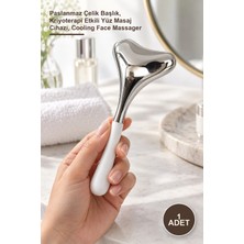 Yenilig 1 Adet Soğutma Başlıklı Yüz Masaj Aleti – Paslanmaz Çelik Başlık, Kriyoterapi Etkili Yüz Masaj Cihazı, Cooling Face Massager