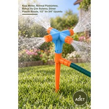 Yenilig 2 Adet 4 Yönlü Sprink Fıskiye – Kısa Meme, Normal Püskürtme, Bahçe ve Çim Sulama, Döner Plastik Nozzle, 1/2” ve 3/4” Uyumlu