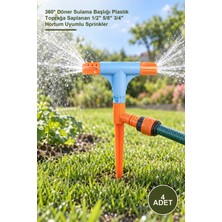 Yenilig 4 Adet 2 Yönlü T Normal Sprink Fıskiye – 360° Döner Sulama Başlığı Plastik Toprağa Saplanan 1/2" 5/8" 3/4" Hortum Uyumlu Sprinkler