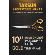 Khi-Zai Taksun Profesyonel Makas, NO.1250, Paslanmaz Çelik, Karton, Kumaş Kesimi, Ergonomik, Yüksek Kalite, Uzun Ömürlü, Hassas Kesim, Terzi Makası, Gold, 10"