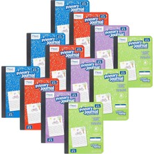 Store Primary Journal, 12'li Paket, Yarım Sayfa Çizgili Yaratıcı Hikaye Tablet, K-2 Sınıfları, 7 1/2 "x 9 3/4", 100 Sayfa, Çeşitli Renkler (610052-ECM)