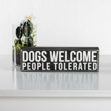 Khi-Zai 19133 Kelime Kutusu Işareti, 10X3, Dogs Welcome, Siyah