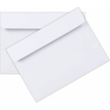 Khi-Zai ® 100 Adet Kendinden Yapışkanlı Zarf Davetiye Mektup Para Belge Dilekçe Düğün Kına Nişan Sünnet 16,3cm x 11,5cm 100'LÜ