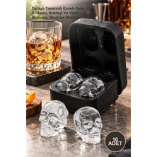 Yenilig 10 Adet Kuru Kafa Silikon Buz Kalıbı – Detaylı Tasarımlı Esnek Gıda Silikonu, Kokteyl ve Viski Sunumu, Skull Ice Mold Ice Tray
