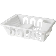 Store Bulaşık Sepeti 36X46 cm Beyaz Renk Meridyendukkan Delikli Beyaz Bulaşıklık