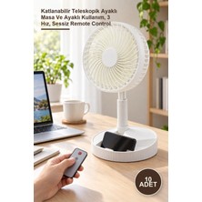 Yenilig 10 Adet Uzaktan Kumandalı USB Mini Masaüstü Fan – Katlanabilir Teleskopik Ayaklı Masa ve Ayaklı Kullanım, 3 Hız, Sessiz Remote Control